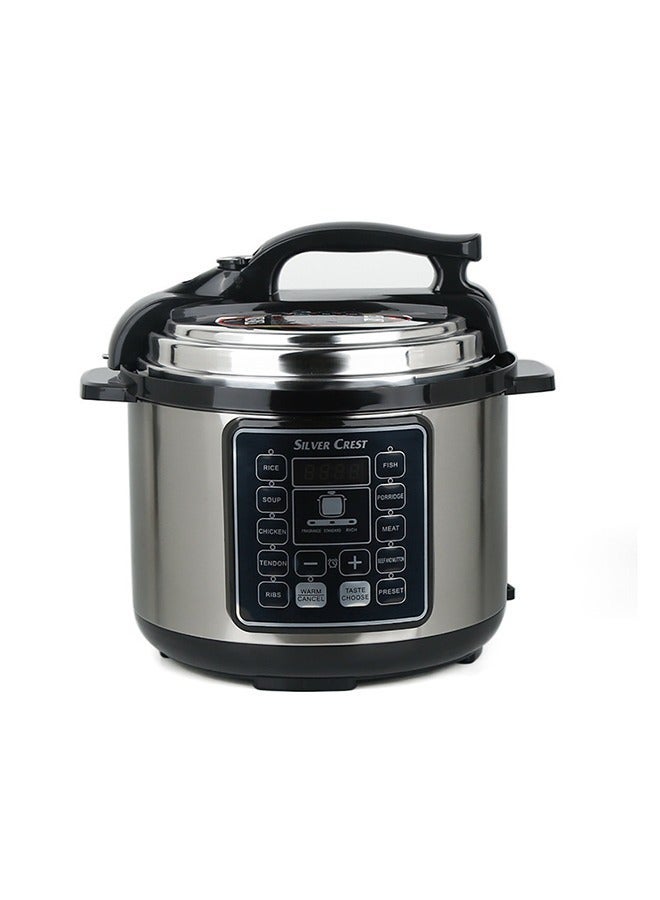 SILVER CREST 10 In 1 Electric Pressure Cooker Instant Programmable Smart Pot 1050 Watts Rice Cooker, 6 Liters, 10 Smart Programs Black MES6817 - Image 2